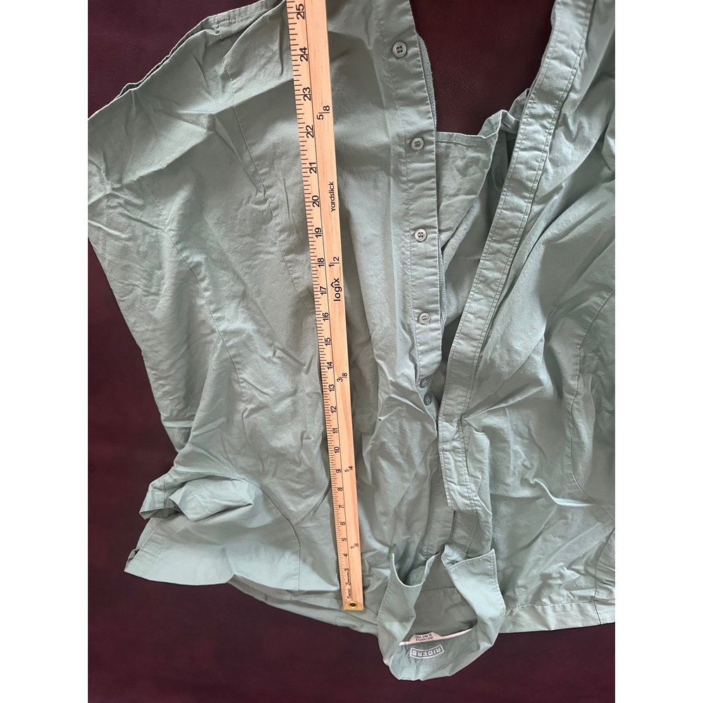 Riders by Lee Instantly Slims You Sage Green Button Down Shirt 2X Short Sleeve - Picture 7 of 8